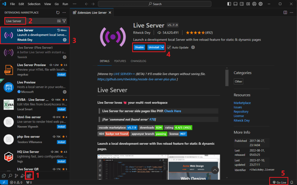 VS Code Live Server Kurulumu